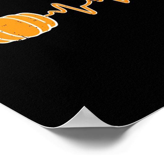 Erntedank Heartbeat Pumpkin Stethoscope Fall Sc Poster (Ecke)