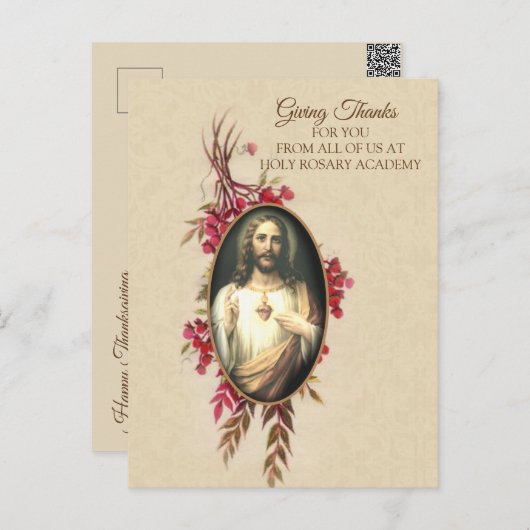 Erntedank Heiliges Herz Jesu Herbst Blühen Postkarte (Vorne/Hinten)