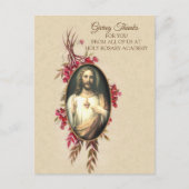 Erntedank Heiliges Herz Jesu Herbst Blühen Postkarte (Vorderseite)