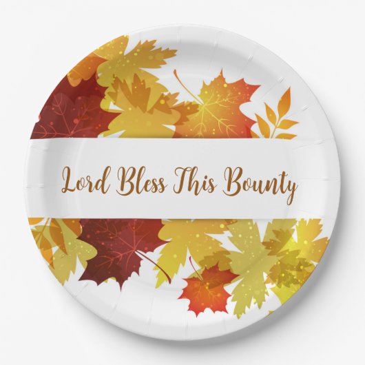 Erntedank Herbst 9" Papier Teller (Vorderseite)