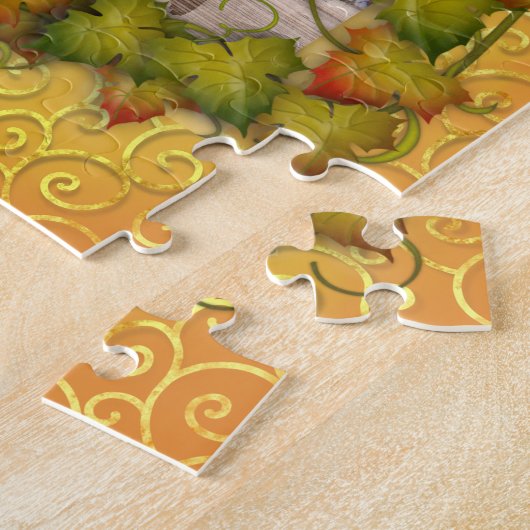 Erntedank Herbst Ahornleder und Sonnenblumen Puzzle (Seite)
