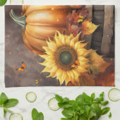 Erntedank Herbst Blätter Geschirrtuch (Gefaltet)