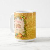 Erntedank Herbst Blätter und Kürbis Kaffeetasse (Vorderseite Links)