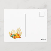Erntedank Herbst Blätter und Kürbis Postkarte (Rückseite)