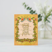 Erntedank Herbst Blätter und Kürbis Postkarte (Stehend Vorderseite)