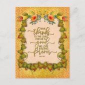 Erntedank Herbst Blätter und Kürbis Postkarte (Vorderseite)