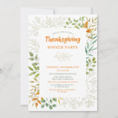 Erntedank Herbst Blätter Wasserfarbe Einladung (Vorderseite)