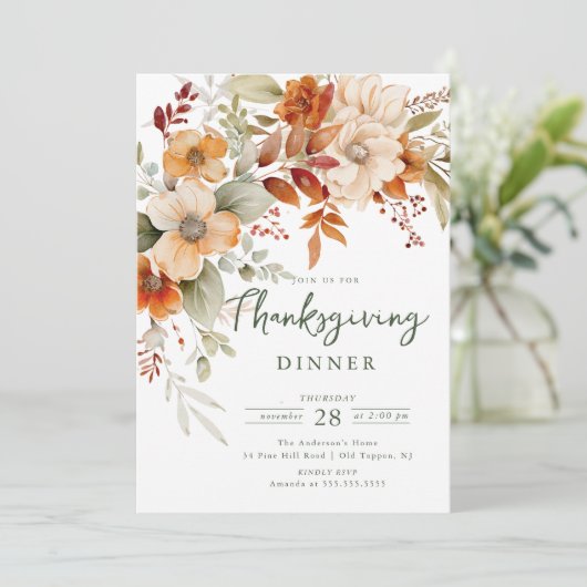 Erntedank Herbst Einladung (Stehend Vorderseite)