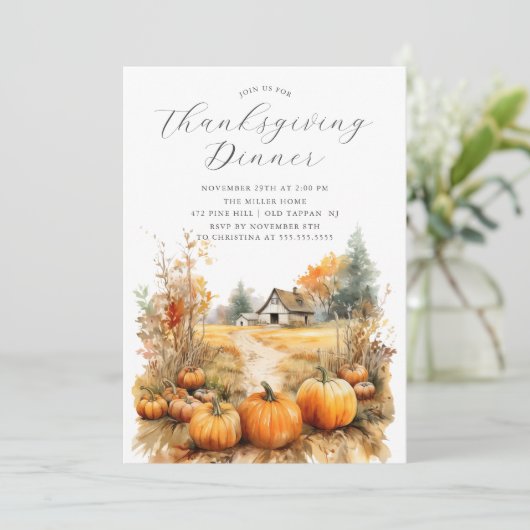 Erntedank Herbst Einladung (Stehend Vorderseite)