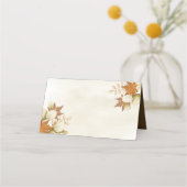 Erntedank Herbst Grüne Fall Foliage Elegant Platzkarte (Vorderseite)