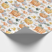 Erntedank Herbst Harvest Pumpkin Pattern Geschenkpapier (Ecke)