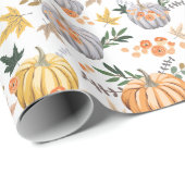 Erntedank Herbst Harvest Pumpkin Pattern Geschenkpapier (Rolleneckpunkt)