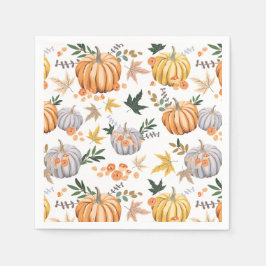 Erntedank Herbst Harvest Pumpkin Pattern Serviette
