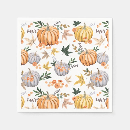 Erntedank Herbst Harvest Pumpkin Pattern Serviette (Vorderseite)