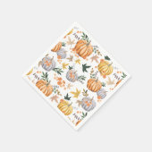 Erntedank Herbst Harvest Pumpkin Pattern Serviette (Ecke)
