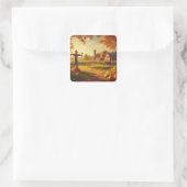 Erntedank/Herbst/Herbst Quadratischer Aufkleber (Tasche)