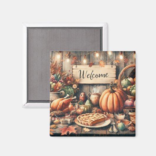 Erntedank/Herbst/Herbst/Vintag Magnet (Vorderseite/Rückseite)