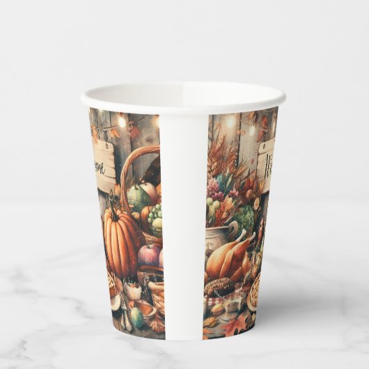 Erntedank/Herbst/Herbst/Vintag Pappbecher (Links)