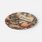 Erntedank/Herbst/Herbst/Vintag Pappteller (Schrägansicht)