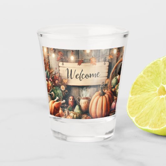 Erntedank/Herbst/Herbst/Vintag Schnapsglas (Vorderseite)