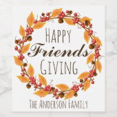 Erntedank Herbst Herbstbrand und Familienname Weinetikett (Einzelnes Label)