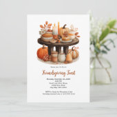 Erntedank Herbst Herbstessen Einladung (Stehend Vorderseite)