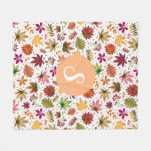 Erntedank Herbst Herbstleaves Muster Monogramm Fleecedecke (Vorderseite (Horizontal))