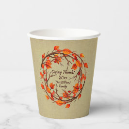 Erntedank-Herbst hinzufügen Pappbecher