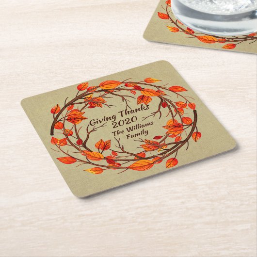 Erntedank-Herbst hinzufügen Rechteckiger Pappuntersetzer (angewinkelt)