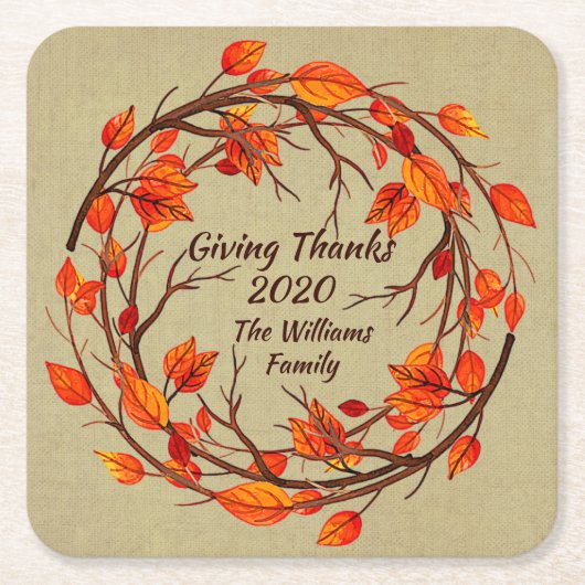 Erntedank-Herbst hinzufügen Rechteckiger Pappuntersetzer (Vorderseite)