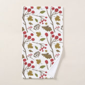 Erntedank Herbst Laub Äste Beeren Dekoration Badhandtuch Set (Handtuch)