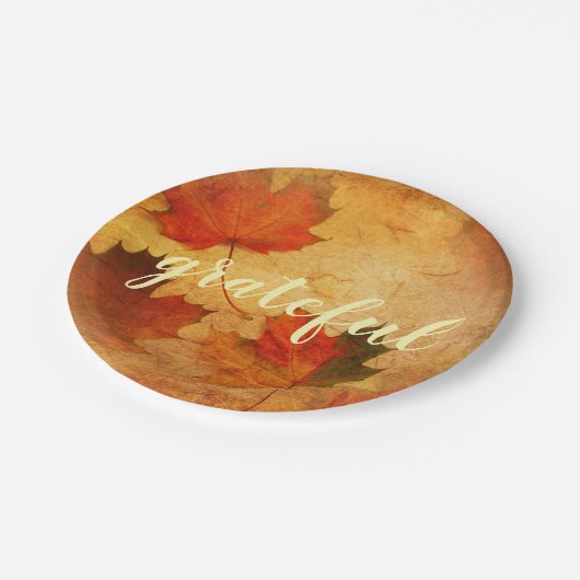 Erntedank Herbst Pappteller (Schrägansicht)