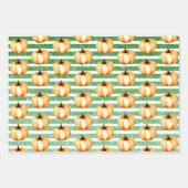 Erntedank Herbst Pumpkin Glitzer Streifen Geschenkpapier Set (Vorderseite 2)