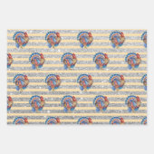 Erntedank Herbst Pumpkin Glitzer Streifen Geschenkpapier Set (Vorderseite)