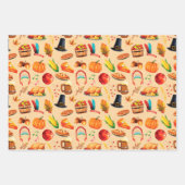 Erntedank Herbst Pumpkin Pie Tiere Geschenkpapier Set (Vorderseite)