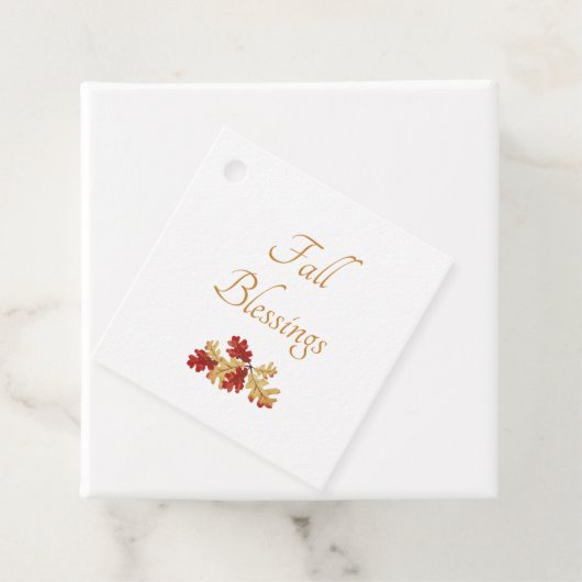 Erntedank Herbst Rote Gold-Blätter Geschenkanhänger (Beispiel)