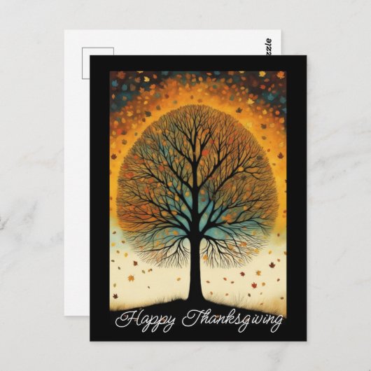 Erntedank Herbst Tree Postkarte (Vorne/Hinten)