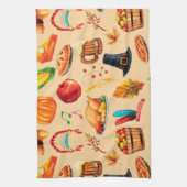 Erntedank Herbst Türkei Pumpkin Küche Geschirrtuch (Vertikal)