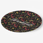 Erntedank Herbst verlässt dankbares Skript Pappteller (Schrägansicht)