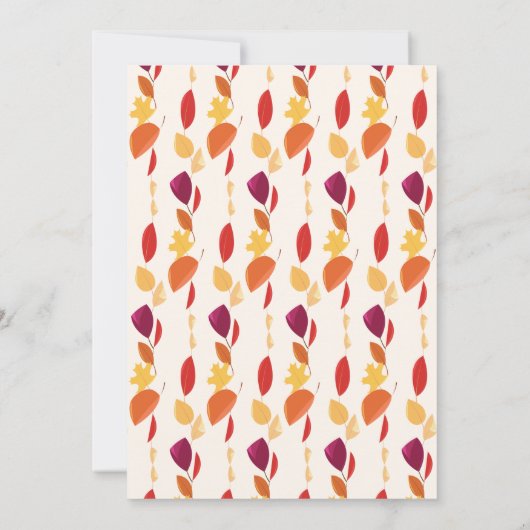 Erntedank Herbst verlässt Fun Pumpkin Cartoon Einladung (Rückseite)