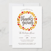 Erntedank Herbst verlässt Wreath Einladung (Vorderseite)