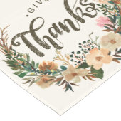 Erntedank Herbst Wasserfarbe Boho Blumenstraube Kurzer Tischläufer (Ecke)