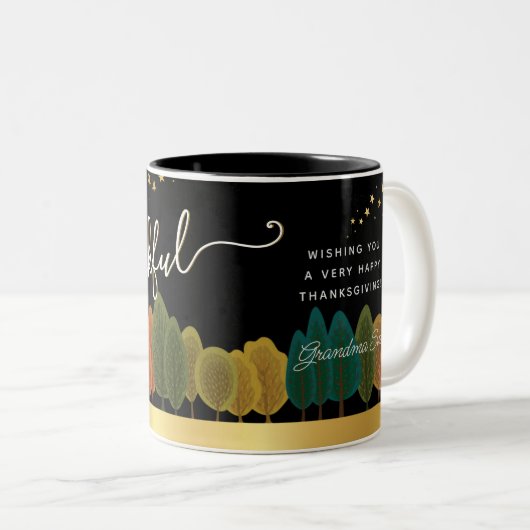 Erntedank Herbst Zweifarbige Tasse (VorderseiteRechts)