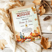 Erntedank Herbstblätter fallen Wasserfarbe Einladung