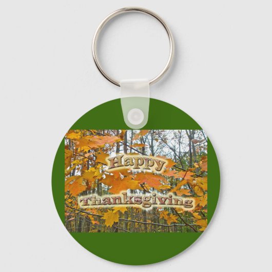 Erntedank Herbstblätterung Schlüsselanhänger (Vorderseite)
