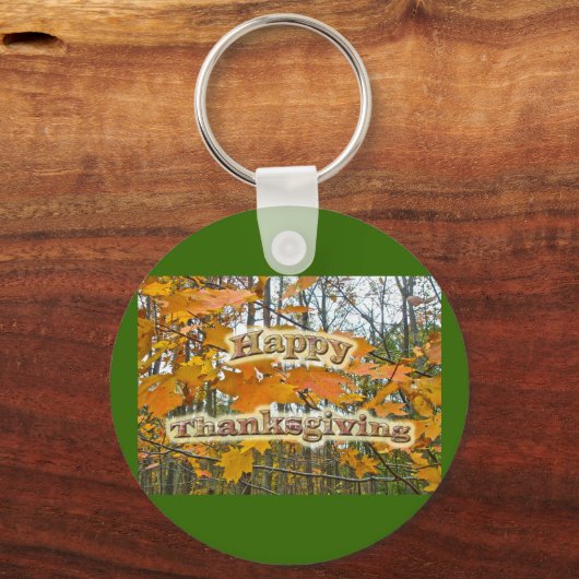 Erntedank Herbstblätterung Schlüsselanhänger (Vorderseite)