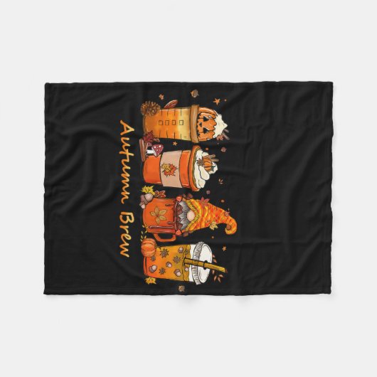 Erntedank Herbstbrause Kaffeepumpukkin Gewürz Fleecedecke (Vorderseite (Horizontal))