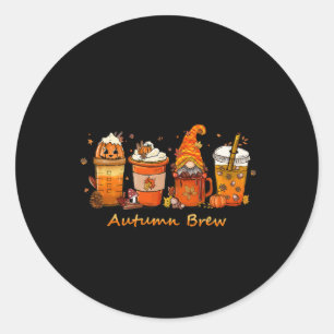 Erntedank Herbstbrause Kaffeepumpukkin Gewürz Runder Aufkleber