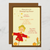 Erntedank Herbsternte Scarecrow Einladung (Vorne/Hinten)