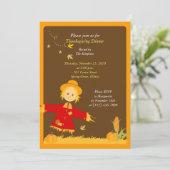 Erntedank Herbsternte Scarecrow Einladung (Stehend Vorderseite)